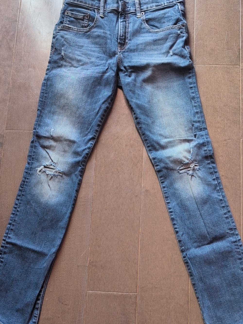 Women's Blue Ripped Skinny Jeans